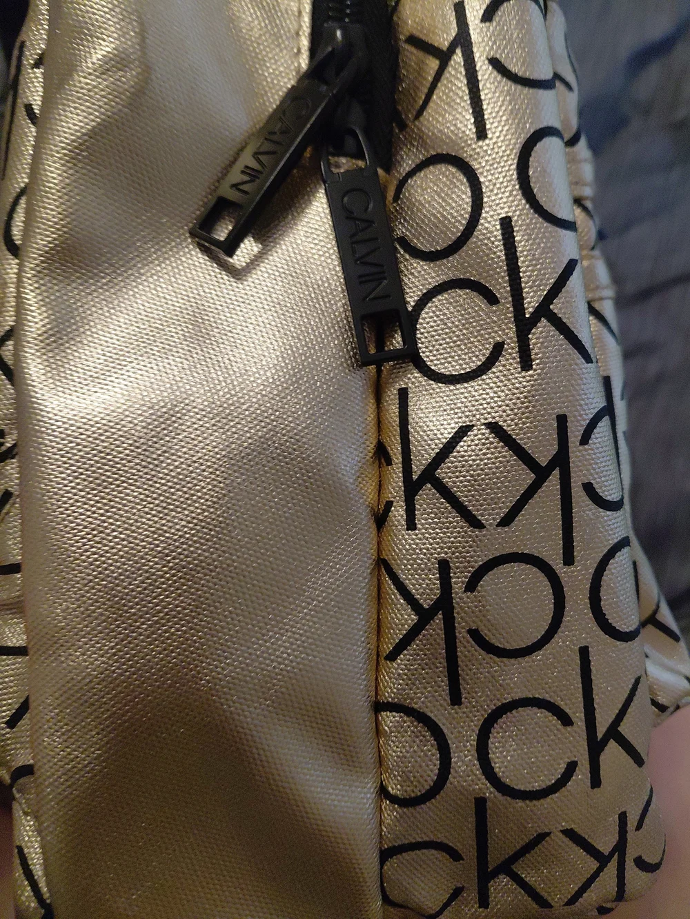 Calvin Klein Gold Logo-Print Backpack